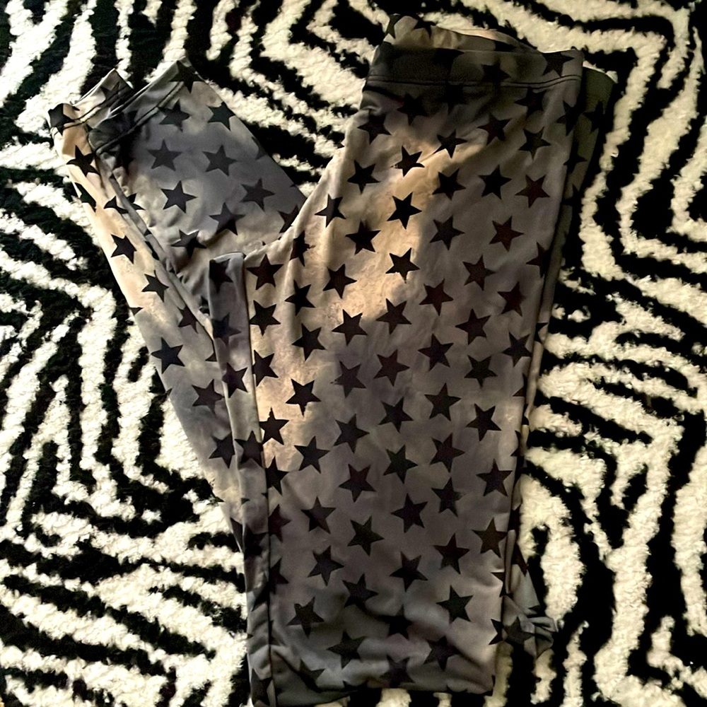 See You Monday Star Print Leggings. Medium. Glam. Punk. 80’s. Emo. Y2K.